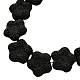 天然溶岩石宝石ビーズ連売り  染め  花  ブラック  直径約27~28mm  穴：2mm  約15個/連  15インチ G589-2-2