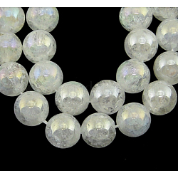 Fili di perline gemstone, quarzo crackle naturale, tondo, chiaro, circa11 mm di diametro, Foro: 1 mm, 36 pcs/filo, 15 pollice
