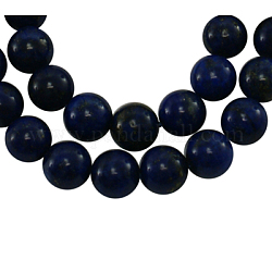 Gemstone Beads, Natural Lapis Lazuli, Round, Dyed Blue, about 6mm in diameter, hole: 0.5mm, 65pcs/strand, 16inch