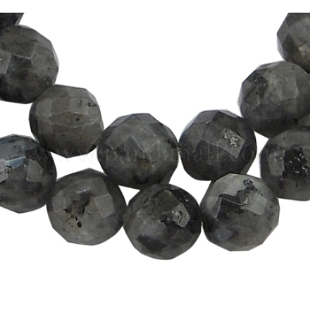 Brins de perles de larvikite naturelles G865-102-1