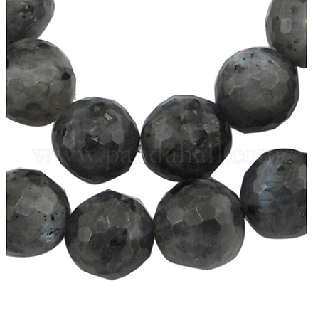 Brins de perles de larvikite naturelles G866-102-1