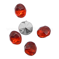 Colorful Acrylic Rhinestone Cabochons, Faceted, Diamond, Pointed Back, Dark Red, 1.5x1.5mm, about 10000pcs/bag
