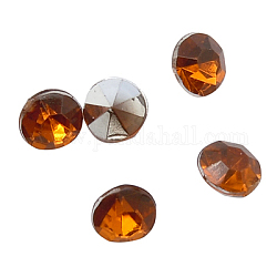 Colorful Acrylic Rhinestone Cabochons, Faceted, Diamond, Pointed Back, Orange, 1.5x1.5mm, about 10000pcs/bag