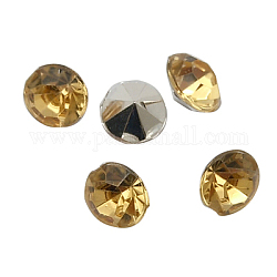 Colorful Acrylic Rhinestone Cabochons, Faceted, Diamond, Pointed Back, Camel, 1.5x1.5mm, about 10000pcs/bag