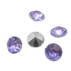 Colorful Acrylic Rhinestone Cabochons, Faceted, Diamond, Pointed Back, Lilac, 1.5x1.5mm, about 10000pcs/bag