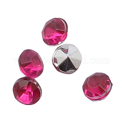 Colorful Acrylic Rhinestone Cabochons, Faceted, Diamond, Pointed Back, Camellia, 2x2mm, about 10000pcs/bag