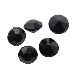 Colorful Acrylic Rhinestone Pointed Back Cabochons, Faceted, Diamond, Cuspate Backs, Black, 5.5x4mm, about 10000pcs/bag