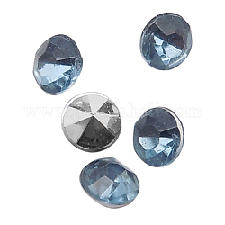 Colorful Acrylic Rhinestone Cabochons, Faceted, Diamond, Pointed Back, Slate Gray, 6x4mm, about 5000pcs/bag
