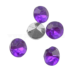 Colorful Acrylic Rhinestone Cabochons, Faceted, Diamond, Pointed Back, Lilac, 7x4mm, about 5000pcs/bag