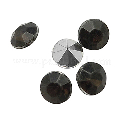 Colorful Acrylic Rhinestone Cabochons, Faceted, Diamond, Pointed Back, Dark Gray, Size: about 7mm in diameter, 4mm thicik, 5000pcs/bag