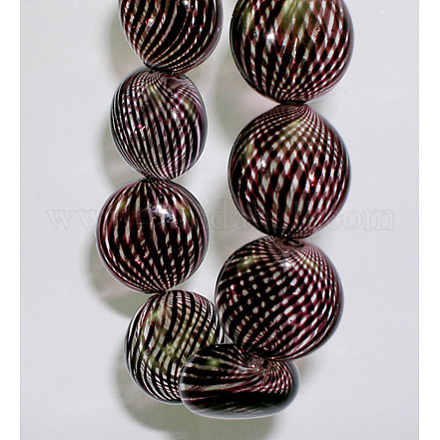 16~17inch Handmade Blown Glass Beads Strands GBH002-4-1