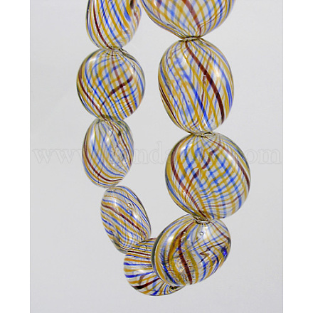 16~17inch Handmade Blown Glass Beads Strands GBH002-8-1