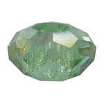 Glass European Beads, Large Hole Beads, No Metal Core, Faceted, Rondelle, Spring Green, 14x8mm, Hole: 5mm