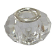 ガラスヨーロピアンビーズ  大穴ビーズ  透明  シルバー色の真鍮のコア  約14~15 mm幅  長さ9mm  穴：4.5mm GDA002-01-1