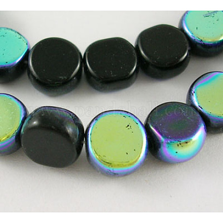 13inch Flat Round AB Color Plated Glass Beads GFRC8mmC27-1