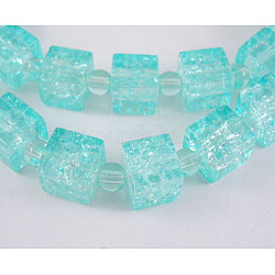 29~30 inch Crackle Glass Beads, Dark Blue, hole: 1mm, about 80pcs/strand