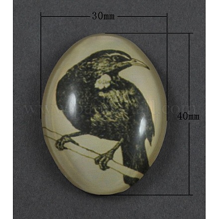 Tempered Glass Cabochons GGLA-R193-3-1