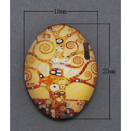 Tempered Glass Cabochons GGLA-R194-2-1
