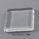 クリアガラスカボション  正方形  透明  20x20mm  3.6mm（範囲：3.1~4.1mm）の厚さ GGLA-S013-20x20mm-1-2