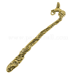 Tibetan Style Alloy Bookmarks, Lead Free and Cadmium Free, Antique Golden, 123x20x4mm, Hole: 3mm