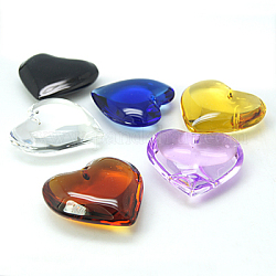 Valentine Gifts for Her Ideas Glass Pendants, Heart, Mixed Color, 41x42x14mm, Hole: 2mm