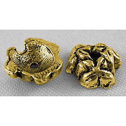 Tibetan Style Bead Caps, Cadmium Free & Lead Free, Antique Golden, 7x3mm, Hole: 1mm