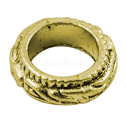 Tibetan Style Alloy Linking Rings, Antique Golden Color, Lead Free & Cadmium Free, Rondelle, 11x4mm, Hole: 7mm