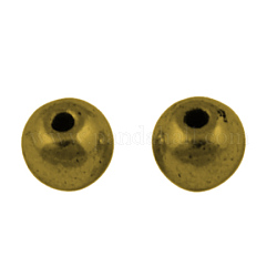 Perline di distanziatore stile tibetano, piombo & cadimo libero, colore oro antico, tondo, 5 mm di diametro, Foro: 1.5 mm