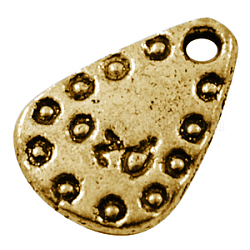 Tibetan Style Pendants, Lead Free & Cadmium Free & Nickel Free, Teardrop Antique Golden, about 31mm long, 20mm wide, 1.5mm thick, hole: 2mm