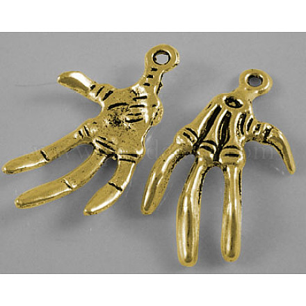 Pendentifs à main squelette en alliage de style tibétain pour halloween GLF1287Y-NF-1