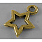 Tibetan Style Alloy Antique Golden Charms, Lead Free, Cadmium Free and Nickel Free, Star, 10mm wide, 12mm long, hole: 2mm