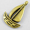 Tibetan Style Alloy Sailing Boat Pendants, Lead Free and Cadmium Free, Antique Golden, 19x13mm, Hole: 1mm