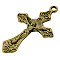 Tibetan Style Pendants, For Easter, Cadmium Free & Nickel Free & Lead Free, Crucifix Cross Pendant, Antique Golden, 33.5x20.5x2.5mm, Hole: 2mm