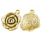 Tibetan Style Alloy Pendants, Rose Flower, Cadmium Free & Lead Free, Antique Golden, 17.5x14x3mm, Hole: 2mm