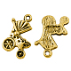 合金のチベット風チャーム  乳母車  アンティークシルバー  アンティーク黄金  鉛フリー＆カドミウムフリー  19x12x2mm  穴：1.5mm GLF10511Y-1