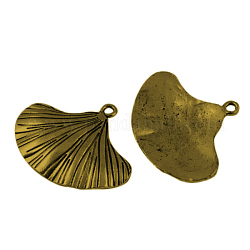 Tibetan Style Pendants, Lead Free and Cadmium Free, Antique Golden, Fan, 23mm long, 35mm wide, 4mm thick, hole: 2mm