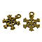 Tibetan Style Alloy Pendants, Lead Free & Cadmium Free & Nickel Free, Antique Golden, Snowflake, Christmas, 13mm in diameter, 3mm thick, hole: 2mm