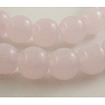 Glass Beads Strands, Imitation Jade Style, Round, PalePink, about 10mm in diameter, hole: 1mm, about 30pcs/strand, 12 inch