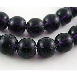 Glass Beads Strands, Round, Medium Purple, about 10mm in diameter, hole: 1mm, about 30pcs/strand, 12 inch