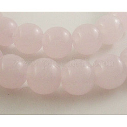 Glass Beads Strands, Imitation Jade Style, Round, PalePink, about 8mm in diameter, hole: 1mm, about 42pcs/strand, 14inch