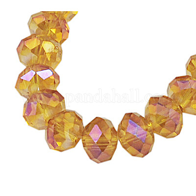 Chapelets de perles en verre électroplaqué&nbsp;GR10MMY-5AB-1