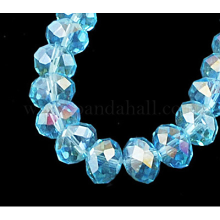 Chapelets de perles en verre électroplaqué GR12MMY-68AB-1