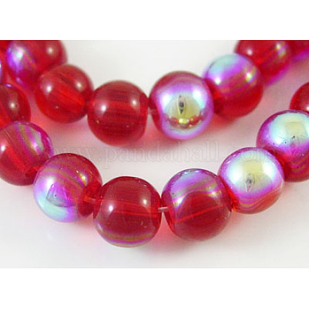 Chapelets de perles en verre rondes GR8mm47Y-AB-1