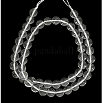 Chapelets de perles en pierre gemme naturelle, cristal de quartz de grade AB, ronde, clair, environ 12 mm de diamètre, Trou: 1.5mm, Environ 33 pcs/chapelet, 15.5 pouce
