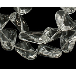 Glass Beads Strands, Clear, 17x11mm, Hole: 1mm, about 20pcs/strand, 12 inch