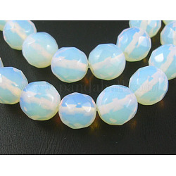 Chapelets de perles d'opalite, ronde à facettes, 10mm, Trou: 1.2mm, Environ 39 pcs/chapelet, 15 pouce