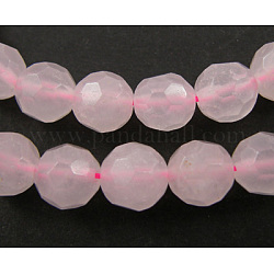 Natural Rose Quartz Gemstone Beads, Round, Pink, 4mm, Hole: 0.8mm, about 93pcs/strand, 15 inch