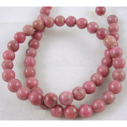 15 Zoll / Strang, ca. 45 Perlen runder Edelstein Rhodonit Perlenstrang, gefärbt, Klasse A, 8 mm, Bohrung: ca. 1 mm
