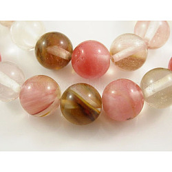 Tigerskin Glass Beads, Round, Colorful, Beads: 10mm in diameter, hole: 1mm. 16 inch/stramd, 38pcs/strand