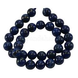 Dyed Grade A Natural Lapis Lazuli Beads Strands, Round, about 14mm in diameter, hole: 1.5mm, about 27pcs/strand, 15inch